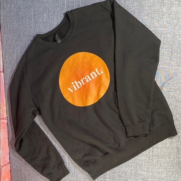 Gildan Black Heavy Blend Sweatshirt “Vibrant.” Graphic Crewneck Pullover M - Picture 5 of 7